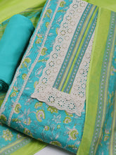 Printed Cotton Blend Unstitched Suit With Dupatta